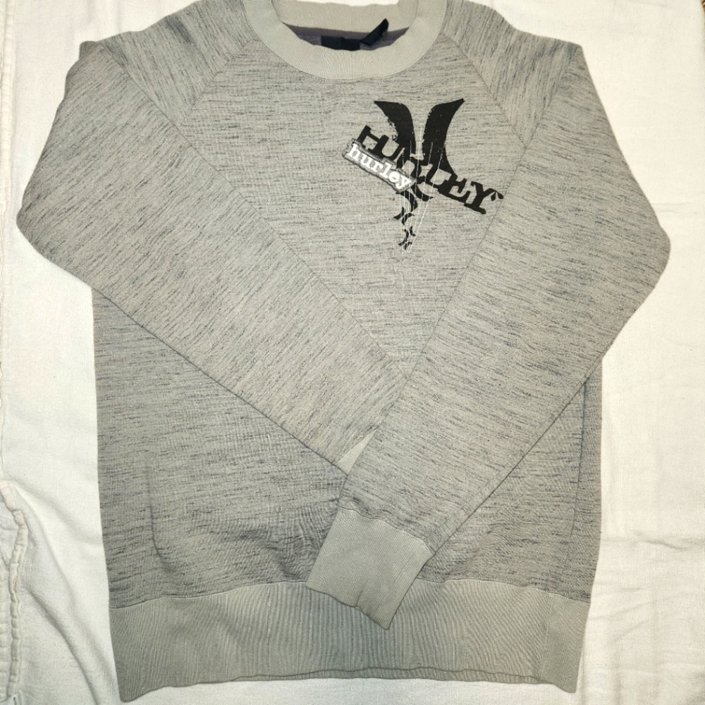 Mens XL Hurley sweater sweat shirt long sleeve gray